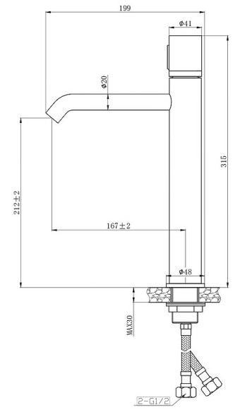Смеситель для раковины Bronze de Luxe Focus 24615CM Хром