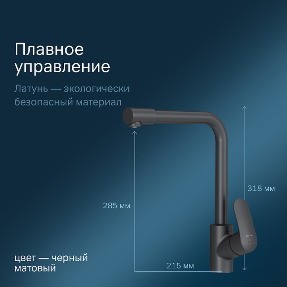 Смеситель для кухни AM.PM Like F8005722 Черный