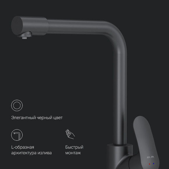 Смеситель для кухни AM.PM Like F8005722 Черный