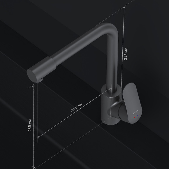 Смеситель для кухни AM.PM Like F8005722 Черный