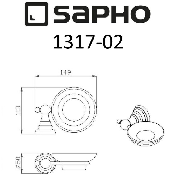 Мыльница Sapho Diamond 1317-02 Хром