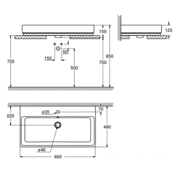 Раковина Grohe Cube Ceramic 60 3947700H Альпин-белый