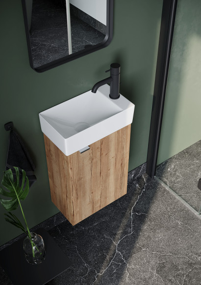 Тумба под раковину Sancos Mini 37 R MN35EGR подвесная Дуб Галифакс натуральный