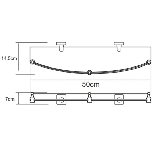 Стеклянная полка WasserKRAFT Dill K-3944 Хром Стеклянная полка WasserKRAFT Dill K-3944 Хром