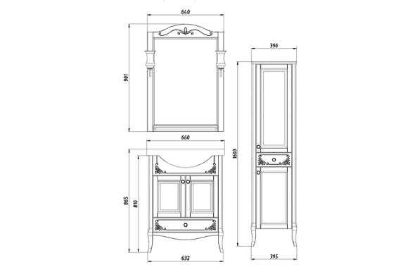 Тумба под раковину ASB-Woodline Салерно 65 9695 Антикварный орех Тумба под раковину ASB-Woodline Салерно 65 9695 Антикварный орех