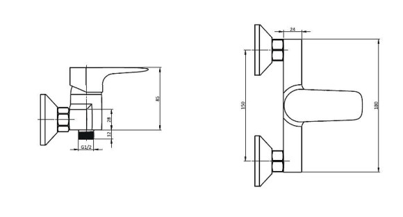 Смеситель для душа Damixa Origin Evo 2 782000000 Хром