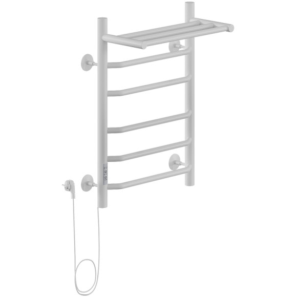 Электрический полотенцесушитель Ника Way-3 60/40 с полкой Белый матовый Электрический полотенцесушитель Ника Way-3 60/40 с полкой Белый матовый