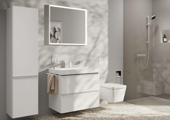 Смеситель для раковины Hansgrohe Tecturis E 73010700 Белый матовый