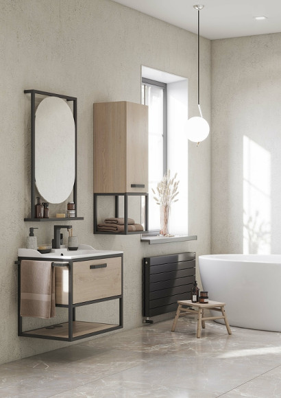 Тумба под раковину Aquaton Лофт Фабрик 65 1A242301LTDU0 подвесная Дуб эндгрейн