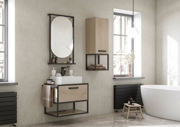 Тумба под раковину Aquaton Лофт Фабрик 65 1A242301LTDU0 подвесная Дуб эндгрейн