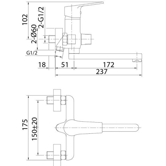 Смеситель для ванны Milardo Helic HELSB02M02 Хром