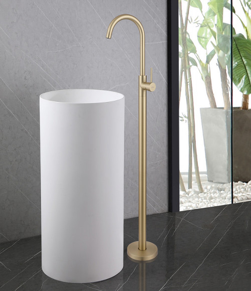 Смеситель для раковины Abber Wasser Kreis AF8141G Золото матовое