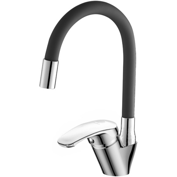 Смеситель для кухни Orange OneLife P11-007cr Хром Черный