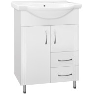 Тумба под раковину Style Line Эко Стандарт 10 2 Байкал 60 Белый глянец