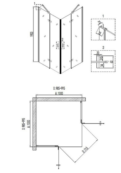 Душевой уголок Niagara Nova 100х100 NG-6614-08 профиль Хром стекло прозрачное Душевой уголок Niagara Nova 100х100 NG-6614-08 профиль Хром стекло прозрачное