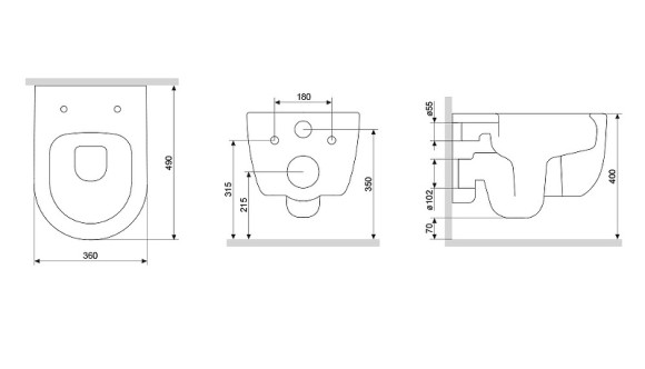 Унитаз Damixa Sirius DX86C1700SC подвесной с сиденьем Микролифт