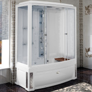 Душевой бокс Radomir Элис 1 168x85 R 1-04-1-2-4-0950 с баней профиль Белый стекло прозрачное