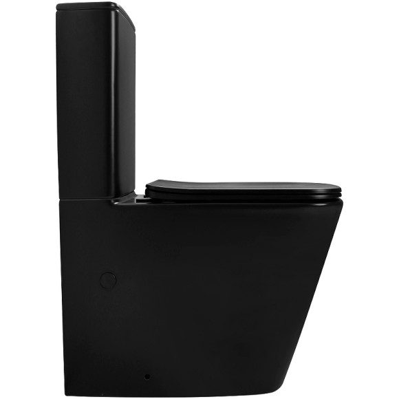 Унитаз компакт Abber Rechteck AC1210TMB Черный матовый с бачком и сиденьем Микролифт Унитаз компакт Abber Rechteck AC1210TMB Черный матовый с бачком и сиденьем Микролифт