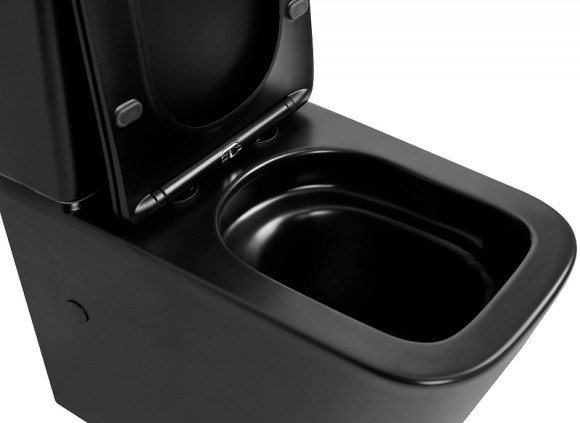 Унитаз компакт Abber Rechteck AC1210TMB Черный матовый с бачком и сиденьем Микролифт Унитаз компакт Abber Rechteck AC1210TMB Черный матовый с бачком и сиденьем Микролифт