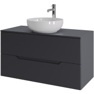 Тумба с раковиной Orange Line 100 Li-100TugMDF+B07-420W подвесная Графит матовый