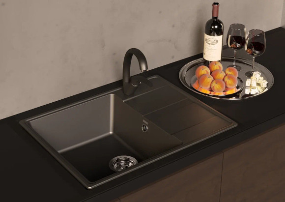 Кухонная мойка Ulgran Quartz Prima 650-05 Бетон Кухонная мойка Ulgran Quartz Prima 650-05 Бетон