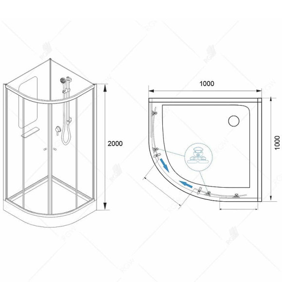 Душевая кабина RGW Andaman AN-208 100х100 381320800-12 без гидромассажа