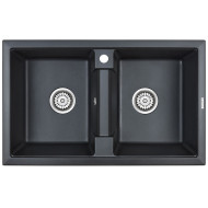 Кухонная мойка Paulmark Tandem 80/2 PM238150-BLM Черный металлик Кухонная мойка Paulmark Tandem 80/2 PM238150-BLM Черный металлик