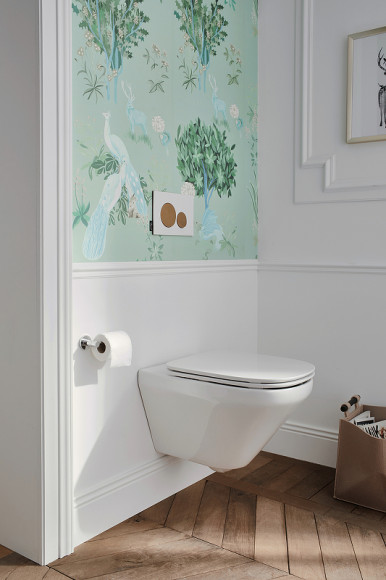 Комплект унитаза с инсталляцией Jacob Delafon Modern Life E21773RU-00 с сиденьем Микролифт и клавишей смыва Хром глянцевый