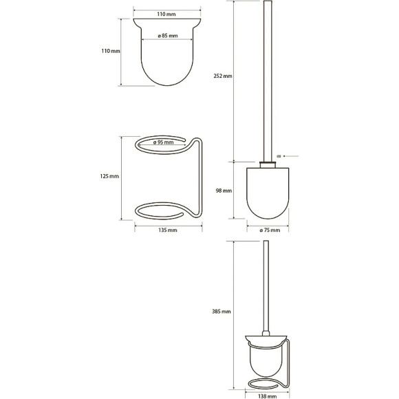 Ершик для унитаза Bemeta Neo 104113105 Нержавеющая сталь
