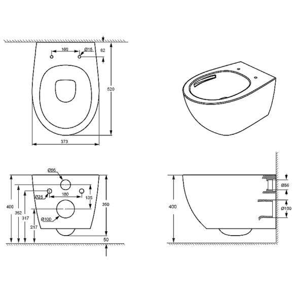 Унитаз Orange C07-150W подвесной с сиденьем Микролифт Унитаз Orange C07-150W подвесной с сиденьем Микролифт