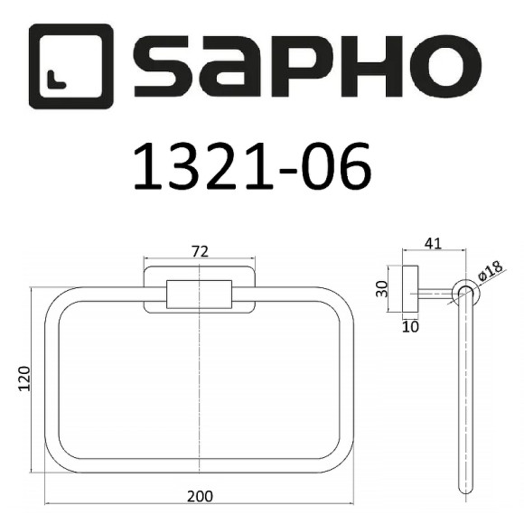 Кольцо для полотенец Sapho Olymp 1321-06 Хром