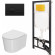 Комплект унитаза с инсталляцией Point Веста 886914GBO3+PN41701 с сиденьем Микролифт и Черной матовой клавишей смыва Комплект унитаза с инсталляцией Point Веста 886914GBO3+PN41701 с сиденьем Микролифт и Черной матовой клавишей смыва