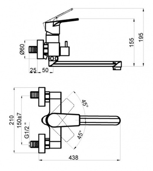 Смеситель для ванны Azario Treya AZ-15681721 Хром Смеситель для ванны Azario Treya AZ-15681721 Хром