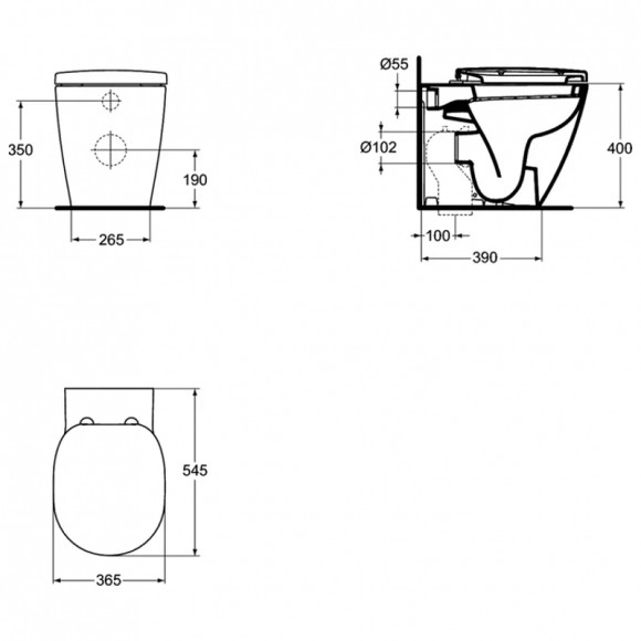 Унитаз Ideal Standard Connect E803401 приставной без сиденья Унитаз Ideal Standard Connect E803401 приставной без сиденья