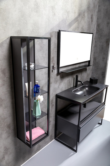 Шкаф пенал Boheme Armadi Art Loft 30 896-A подвесной Антрацит Шкаф пенал Boheme Armadi Art Loft 30 896-A подвесной Антрацит