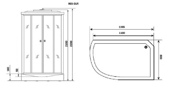 Душевая кабина Niagara Ultra  NG-903-01R 120x80 с гидромассажем Душевая кабина Niagara Ultra  NG-903-01R 120x80 с гидромассажем