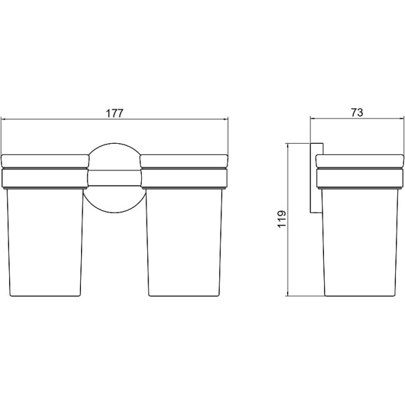 Стакан для зубных щеток Aquatek Европа AQ4117MB двойной Черный матовый Стакан для зубных щеток Aquatek Европа AQ4117MB двойной Черный матовый