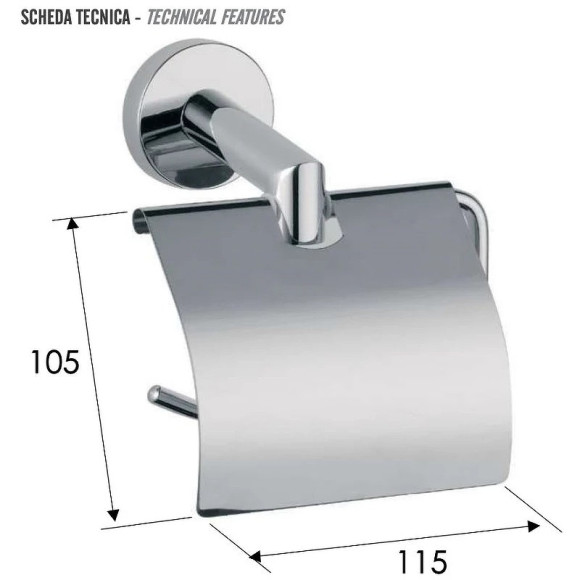 Держатель туалетной бумаги Remer Guest GS60CFP с крышкой Черный брашированный хром Держатель туалетной бумаги Remer Guest GS60CFP с крышкой Черный брашированный хром