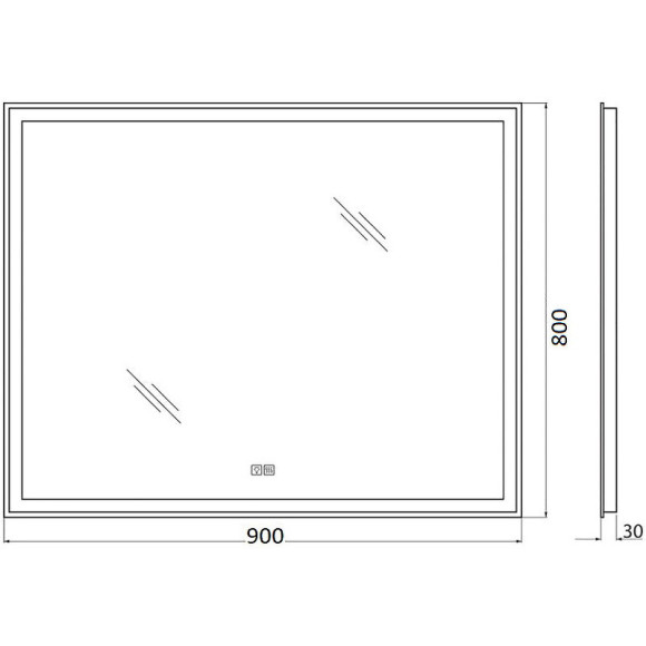 Зеркало BelBagno SPC-GRT-900-800-LED-TCH-WARM с подсветкой с подогревом с сенсорным выключателем