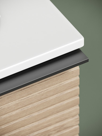 Тумба под раковину Sancos Delta 80 DL80W подвесная Дуб светлый Белая