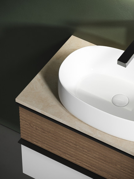 Тумба под раковину Sancos Delta 80 DL80W подвесная Дуб светлый Белая