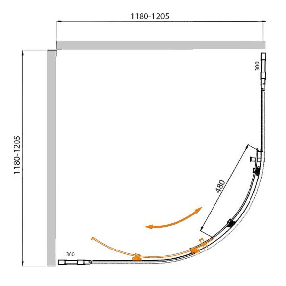 Душевой уголок Cezares Molveno 120x120 MOLVENO-R-11-90+30-C-Cr-IV профиль Хром стекло прозрачное