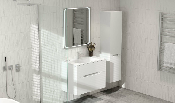 Шкаф пенал Jorno Modul 35 R Mоl.04.150/P/W подвесной Белый глянец