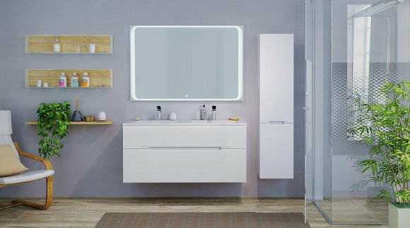 Шкаф пенал Jorno Modul 35 R Mоl.04.150/P/W подвесной Белый глянец