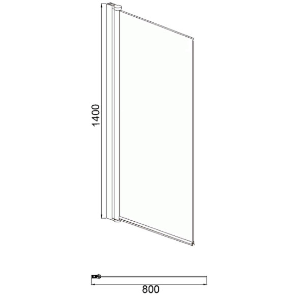Шторка на ванну Azario Merrit 80 AZ-NF6211-1 800 профиль Серебро стекло прозрачное