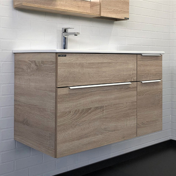 Тумба с раковиной Comforty Варна 90 00-00009919 подвесная Дуб сонома Тумба с раковиной Comforty Варна 90 00-00009919 подвесная Дуб сонома