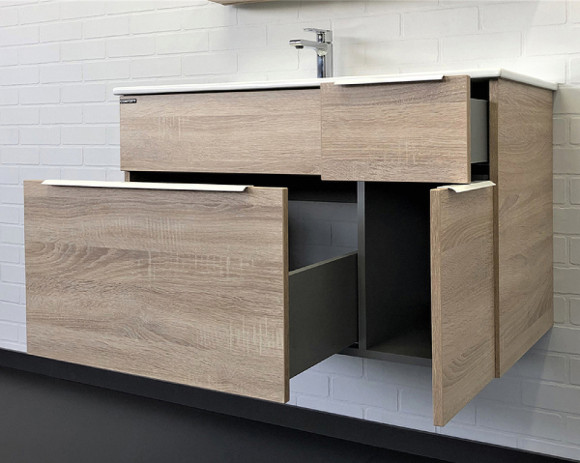 Тумба с раковиной Comforty Варна 90 00-00009919 подвесная Дуб сонома Тумба с раковиной Comforty Варна 90 00-00009919 подвесная Дуб сонома