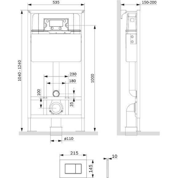 Инсталляция AM.PM Pro С I012707.0231 для унитаза с клавишей смыва Хром матовый Инсталляция AM.PM Pro С I012707.0231 для унитаза с клавишей смыва Хром матовый