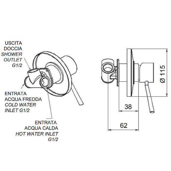 Смеситель для душа Remer Minimal N30L Хром Смеситель для душа Remer Minimal N30L Хром