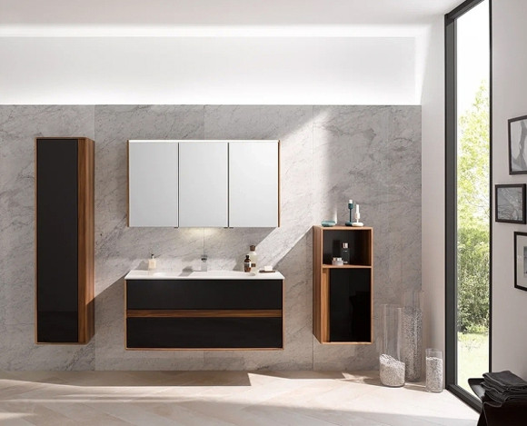 Шкаф пенал Vitra Metropole 40 L 58204 подвесной Черный Сливовое дерево